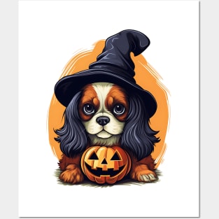 Halloween Cavalier King Charles Spaniel Dog #1 Posters and Art